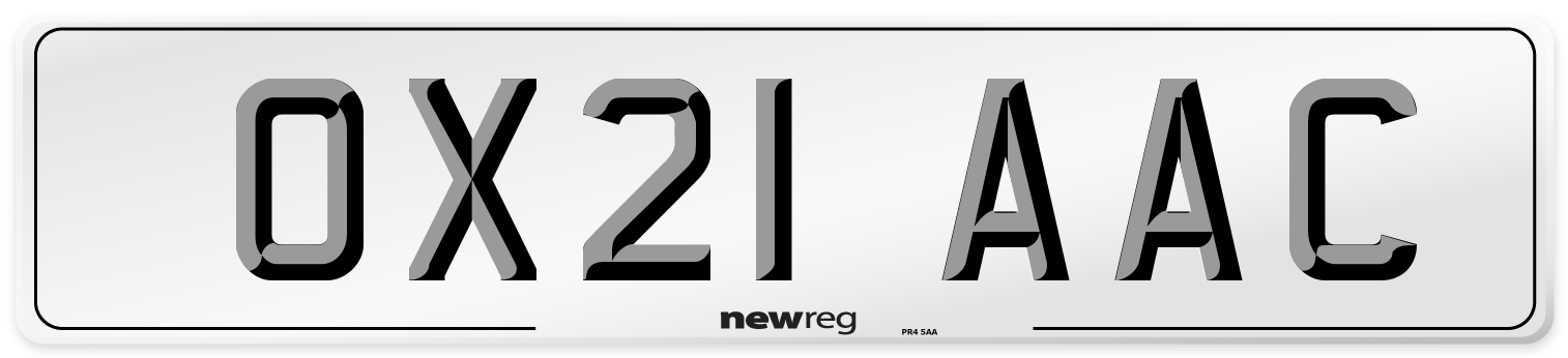 OX21 AAC Number Plate from New Reg